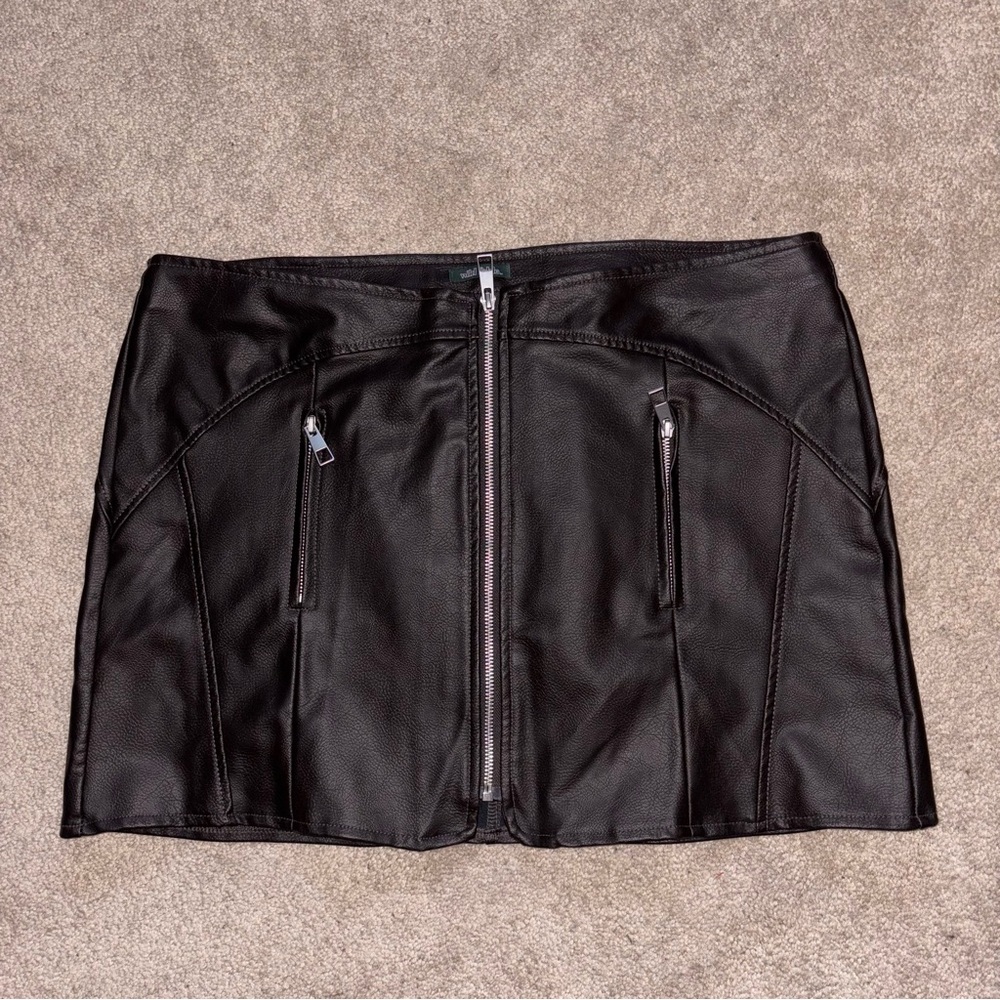 Wild Fable Faux Brown Leather Mini Skirt